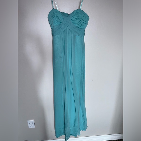 100% silk dress BCBG Max Azria xxsmall BCBG Teal Prom/Gown Dress - Picture 1 of 6